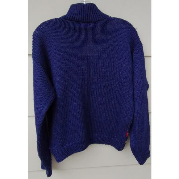 Jamie Scott Women's Knitted by Hand Ramie Wool Sweater Navy Blue Fair Isle S - Picture 5 of 10